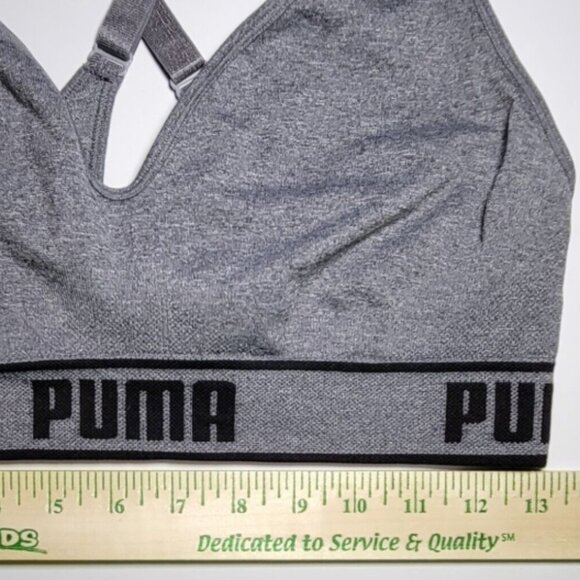 Puma Womens Gray Athletic Exercise Sports Bra Size Medium - Picture 5 of 9